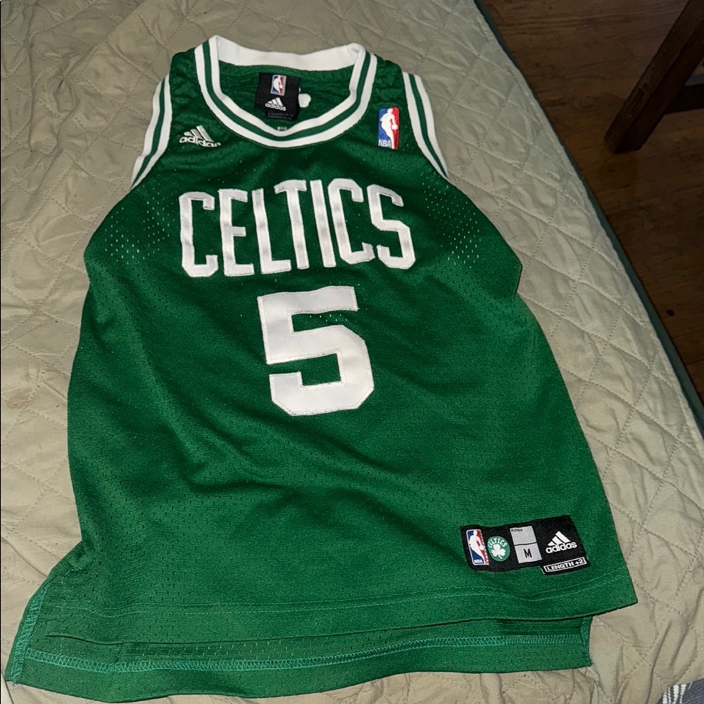 Adidas Celtics Garnett 5 Game Jersey Green White Size 10 - 12 Kids